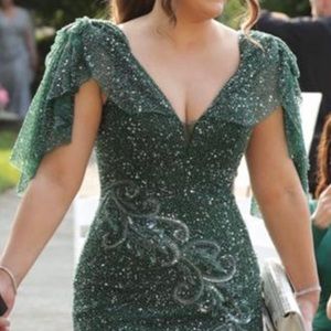 Emerald Green Bedazzled Gown
